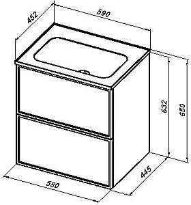 Тумба с раковиной Aquanet Арт 313264 60 маренго для ванной в интернет-магазине Sanbest