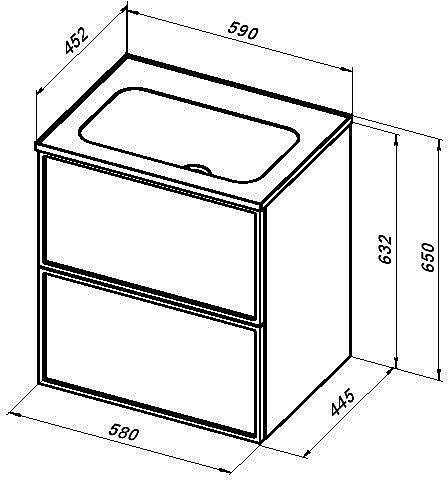 Тумба с раковиной Aquanet Арт 313264 60 маренго для ванной в интернет-магазине Sanbest