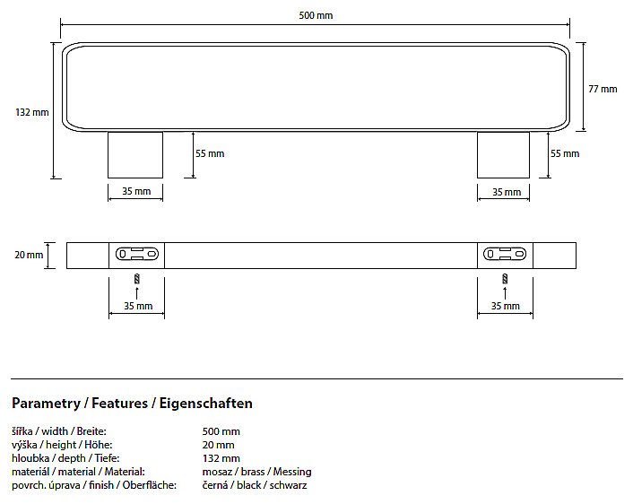 Полотенцедержатель двойной Bemeta Nero 135004080 купить в интернет-магазине сантехники Sanbest