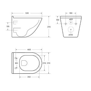 Унитаз BelBagno SENSO-R BB017CH-TOR безободковый, слив-торнадо купить в интернет-магазине Sanbest