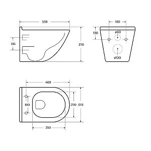 Унитаз BelBagno SENSO-R BB017CH-TOR безободковый, слив-торнадо купить в интернет-магазине Sanbest