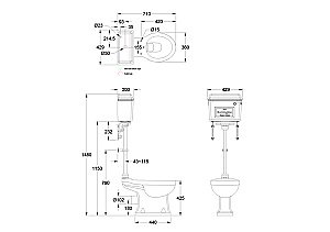 Унитаз Burlington P20-T71 CHR безободковый, хром купить в интернет-магазине Sanbest