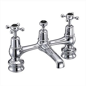 Смеситель для раковины Burlington Regent CLR10-QT BLA хром/ручки черные купить в интернет-магазине сантехники Sanbest