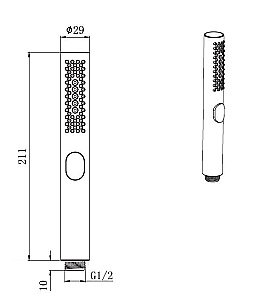 Душевая лейка Allen Brau Priority 5.31A20-MG брашированный графит купить в интернет-магазине сантехники Sanbest