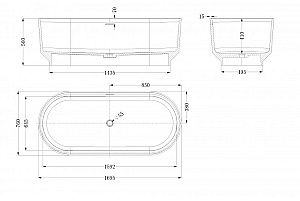 Ванна Cezares LINER 170x76 CZR-LINER-170-76-56-SSB белая матовая купить в интернет-магазине Sanbest