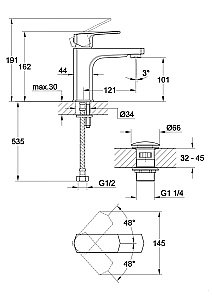 Смеситель для раковины Cersanit WISLA 63055 купить в интернет-магазине сантехники Sanbest