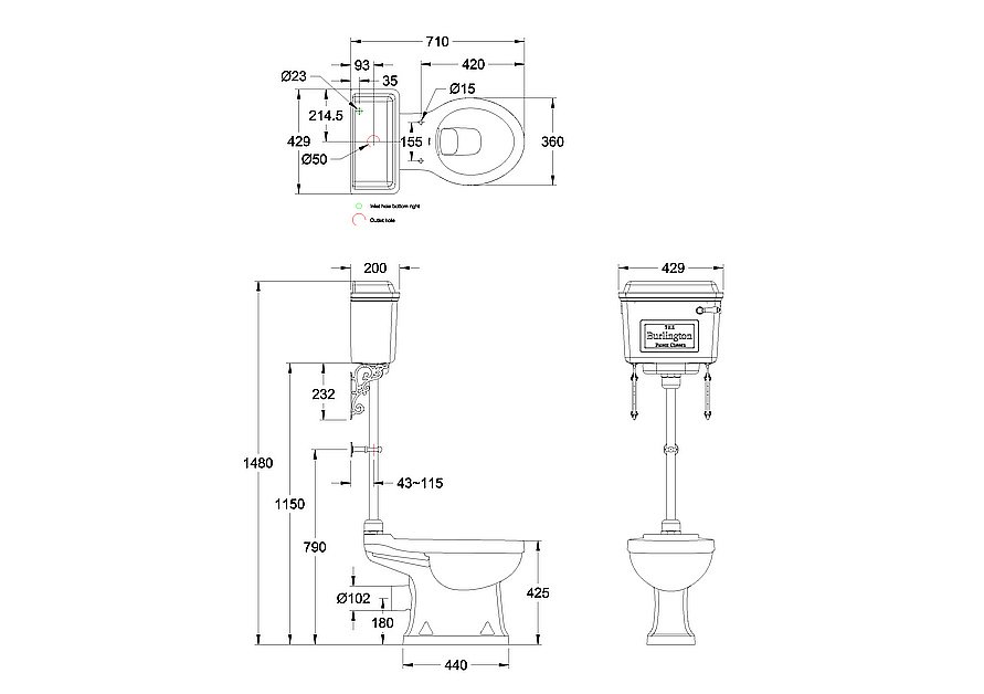 Унитаз Burlington P20-T71 CHR безободковый, хром купить в интернет-магазине Sanbest