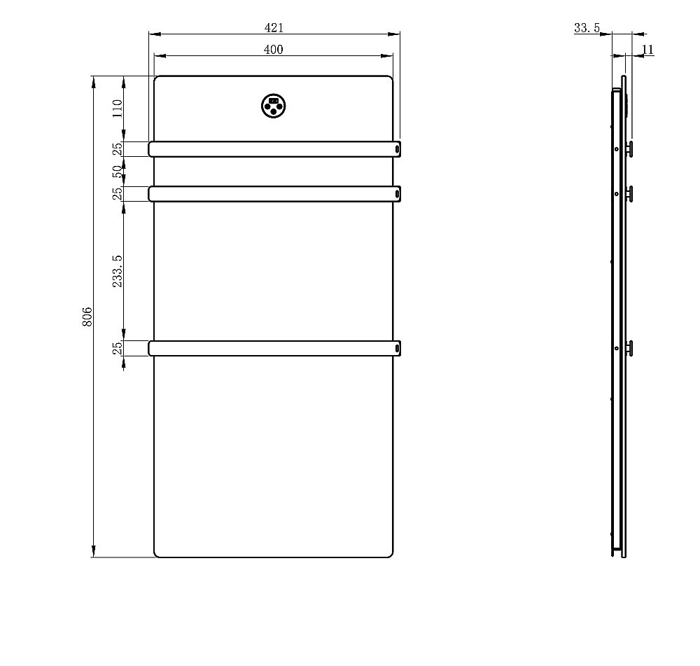 Полотенцесушитель электрический WONZON & WOGHAND STUTTGART WW-A503-BR брашированный никель купить в интернет-магазине сантехники Sanbest