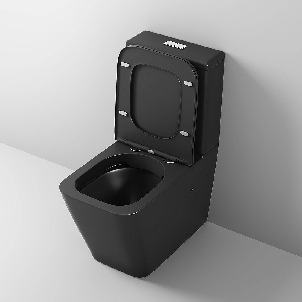 Унитаз-компакт Grossman GR-4445BMS безободковый, с бачком, с крышкой микролифт, черный матовый купить в интернет-магазине Sanbest