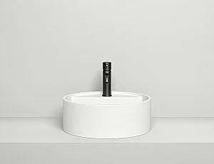 Раковина накладная Salini ARMONIA TOP 02 130126M 45 из искусственного камня S-Stone, белая матовая купить в интернет-магазине Sanbest