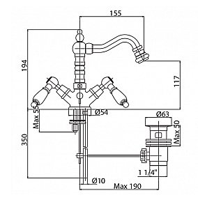 Смеситель для биде Cezares DIAMOND-BS2-02-Sw бронза купить в интернет-магазине сантехники Sanbest