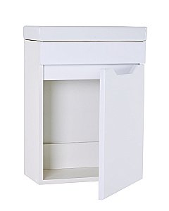 Тумба с раковиной Orange Мини 40 Mini-40TUW+Ra белый глянец для ванной в интернет-магазине Sanbest