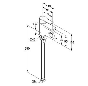 Смеситель для раковины Kludi Zenta SL 483893965 черный матовый купить в интернет-магазине сантехники Sanbest