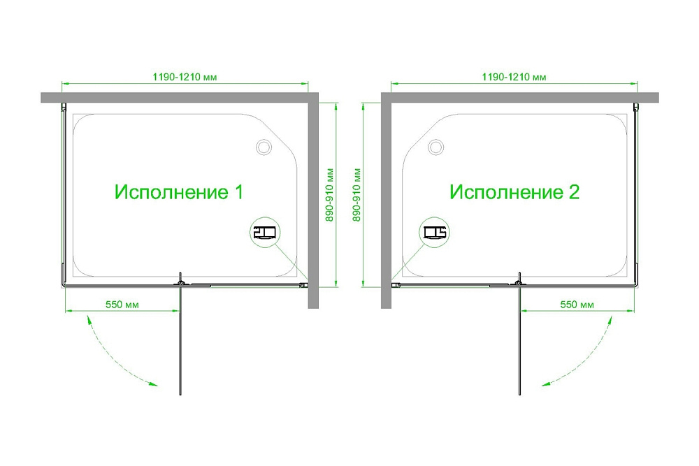 Душевой уголок Royal Bath HPVD RB9120HPVD-T-BL 120х90 прозрачное стекло/профиль черный купить в интернет-магазине Sanbest