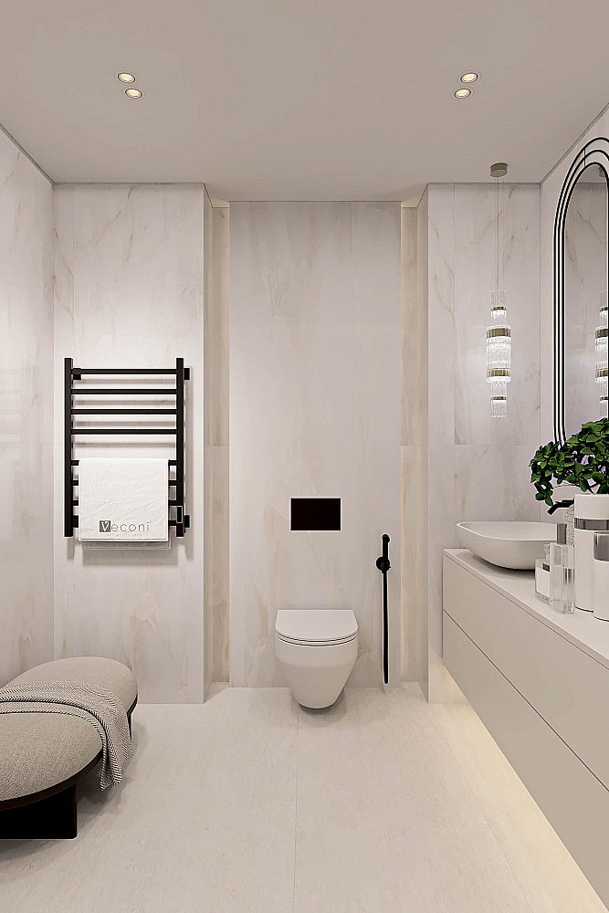 Полотенцесушитель электрический Veconi Barro-A B8040B-A черный купить в интернет-магазине сантехники Sanbest