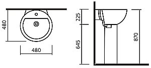 Раковина Sanita luxe Art Luxe 48 ARTSLWB01 белая купить в интернет-магазине сантехники Sanbest