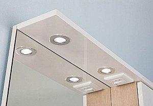 Зеркало со шкафом Aquanet Гретта 100 светлый дуб/белый в ванную от интернет-магазине сантехники Sanbest