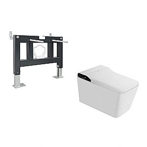 Унитаз подвесной Abber Rechteck AC1215S-AC0101P белый, с крышкой микролифт, с инсталляцией купить в интернет-магазине Sanbest