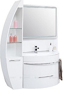Шкаф-пенал De Aqua Эскалада RS0 белый для ванной в интернет-магазине сантехники Sanbest