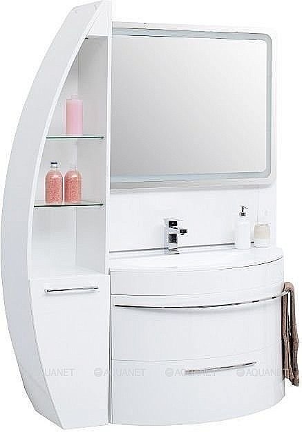 Шкаф-пенал De Aqua Эскалада RS0 белый для ванной в интернет-магазине сантехники Sanbest