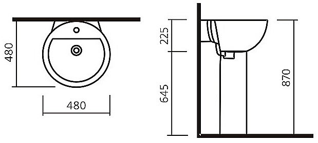 Раковина Sanita luxe Art Luxe 48 ARTSLWB01 белая купить в интернет-магазине сантехники Sanbest