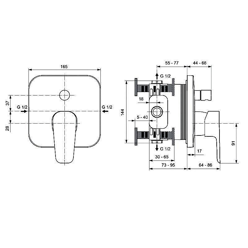 Смеситель для душа Ideal Standard Ceraplan III A6114AA купить в интернет-магазине сантехники Sanbest