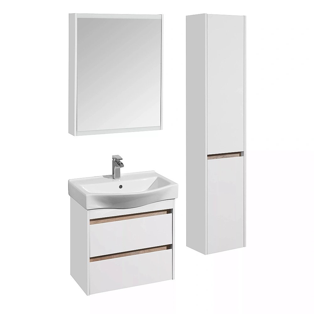 Зеркальный шкаф Акватон Нортон 65 белый купить в интернет-магазине сантехники Sanbest