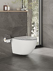 Унитаз подвесной Orange CI07-100W+APB244 безободковый, с крышкой микролифт, с инсталляцией, белый/кнопка черная купить в интернет-магазине Sanbest