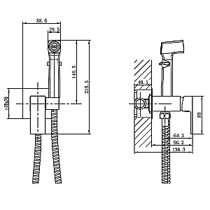 Гигиенический душ Azario Graves AZ-KFX03GR графит купить в интернет-магазине сантехники Sanbest