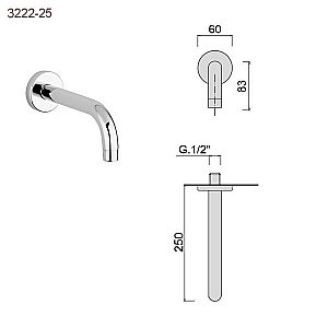 Излив Giulini Futuro 3222 хром купить в интернет-магазине сантехники Sanbest