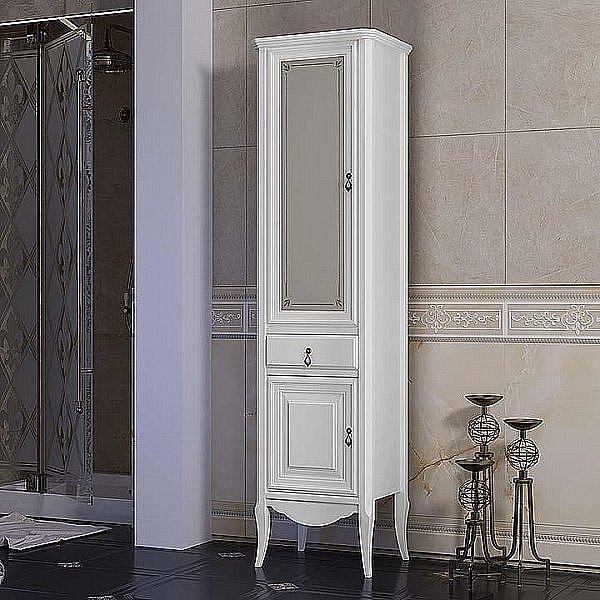 Пенал Опадирис Лоренцо 45 белый матовый для ванной в интернет-магазине сантехники Sanbest