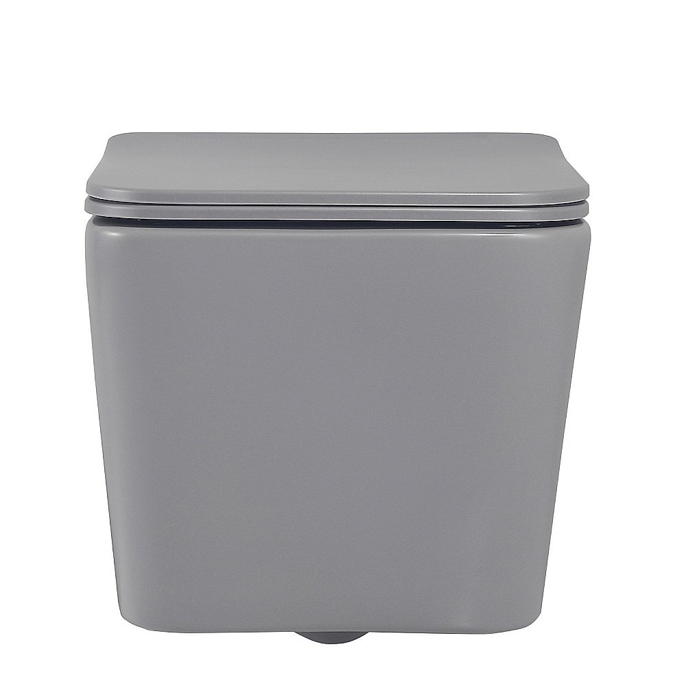 Унитаз подвесной ABBER Rechteck AC1201MG с крышкой микролифт, безободковый, серый матовый купить в интернет-магазине Sanbest