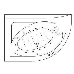 Ванна акриловая  EXCELLENT Aquarella 150x100 NANO хром купить в интернет-магазине Sanbest