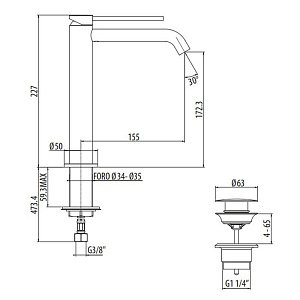 Смеситель для раковины Gattoni Circle Two 9146/91C0 купить в интернет-магазине сантехники Sanbest