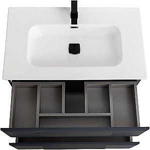 Тумба с раковиной Cezares ECO-CER-N 80 ECO-CER-N-800-2C-SO-GR-P графит для ванной в интернет-магазине Sanbest