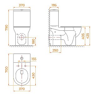 Унитаз моноблок RGW SW-05 67420105-01 белый, безободковый, с крышкой микролифт купить в интернет-магазине Sanbest