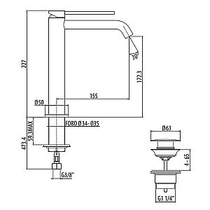 Смеситель для раковины Gattoni Circle Two 9146/91C0 купить в интернет-магазине сантехники Sanbest