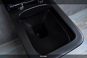 Унитаз подвесной Gid Tr2144Bm черный матовый, с крышкой микролифт, безободковый купить в интернет-магазине Sanbest
