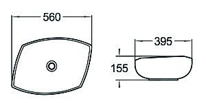 Раковина накладная SantiLine 56 SL-1027 белая купить в интернет-магазине Sanbest