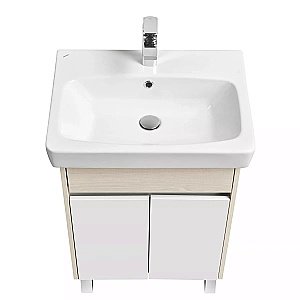 Тумба с раковиной Акватон Верди 60 Н белая/ясень фабрик для ванной в интернет-магазине Sanbest