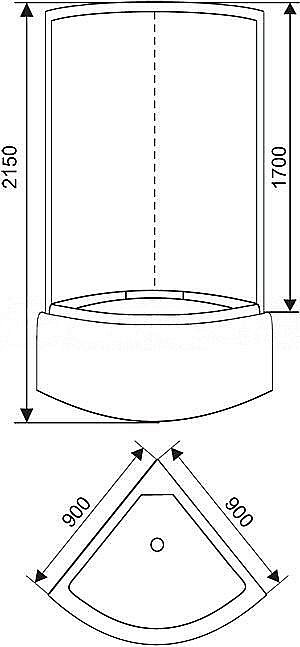 Душевая кабина Arcus Ecostyle ES-322 WG P 90x90 купить в интернет-магазине Sanbest
