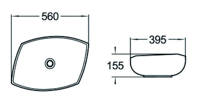 Раковина накладная SantiLine 56 SL-1027 белая купить в интернет-магазине Sanbest