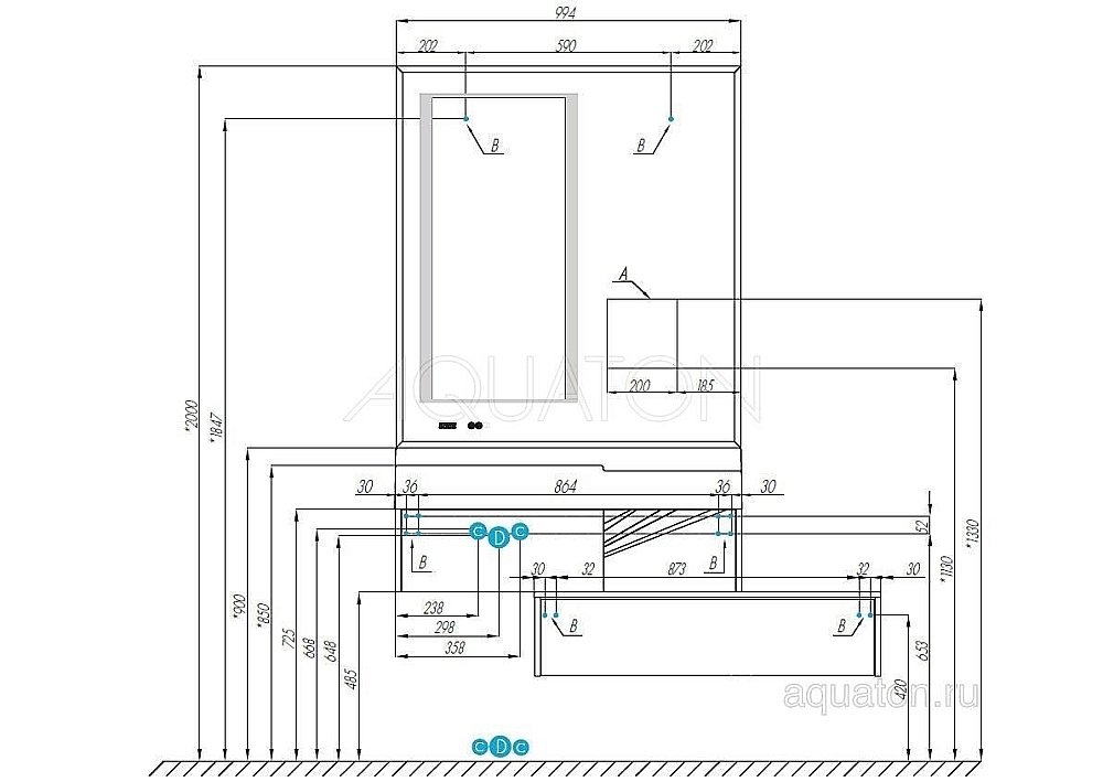 Зеркало Акватон Сакура 100 белый в ванную от интернет-магазине сантехники Sanbest