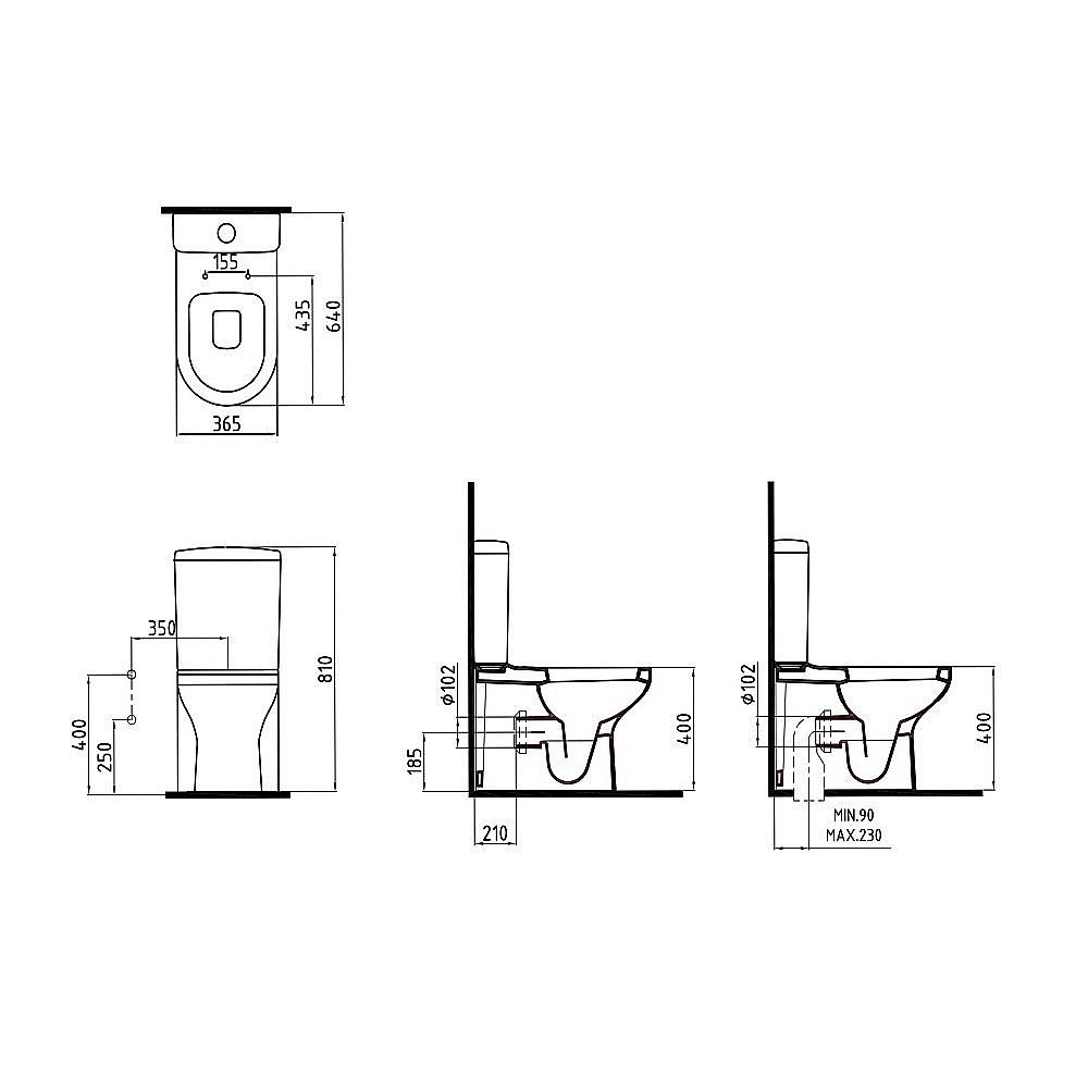 Унитаз напольный Bien Venus VNKD064N1VP0W3000 белый, с крышкой микролифт, с бачком, безободковый купить в интернет-магазине Sanbest