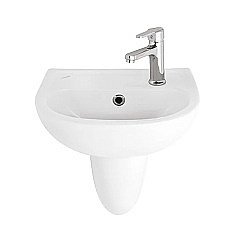 Раковина с полупьедесталом Creavit Oval 35,1 TP135-SD270 белая купить в интернет-магазине Sanbest