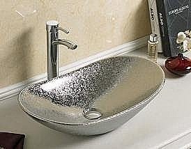 Раковина накладная Ceramalux NC 61,5 7811АSS серебро купить в интернет-магазине Sanbest