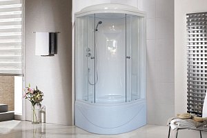 Душевая кабина Royal Bath RB90BK1-T 90x90 профиль белый/стекло прозрачное купить в интернет-магазине Sanbest