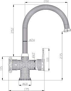 Смеситель для кухни Zorg Antic A 51 KF-Br Бронза купить в интернет-магазине сантехники Sanbest