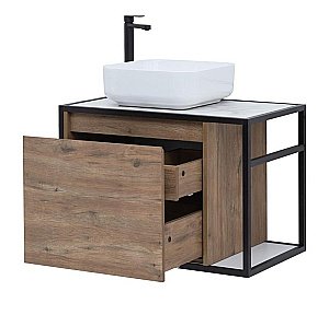 Тумба с раковиной Aquanet Nova Lite Loft 75 L/R дуб рустикальный для ванной в интернет-магазине Sanbest