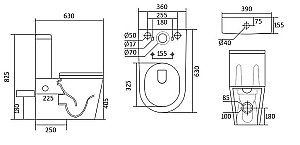 Унитаз-компакт Aquatek Вега AQ2904-00 белый, с крышкой микролифт, с бачком, безободковый купить в интернет-магазине Sanbest